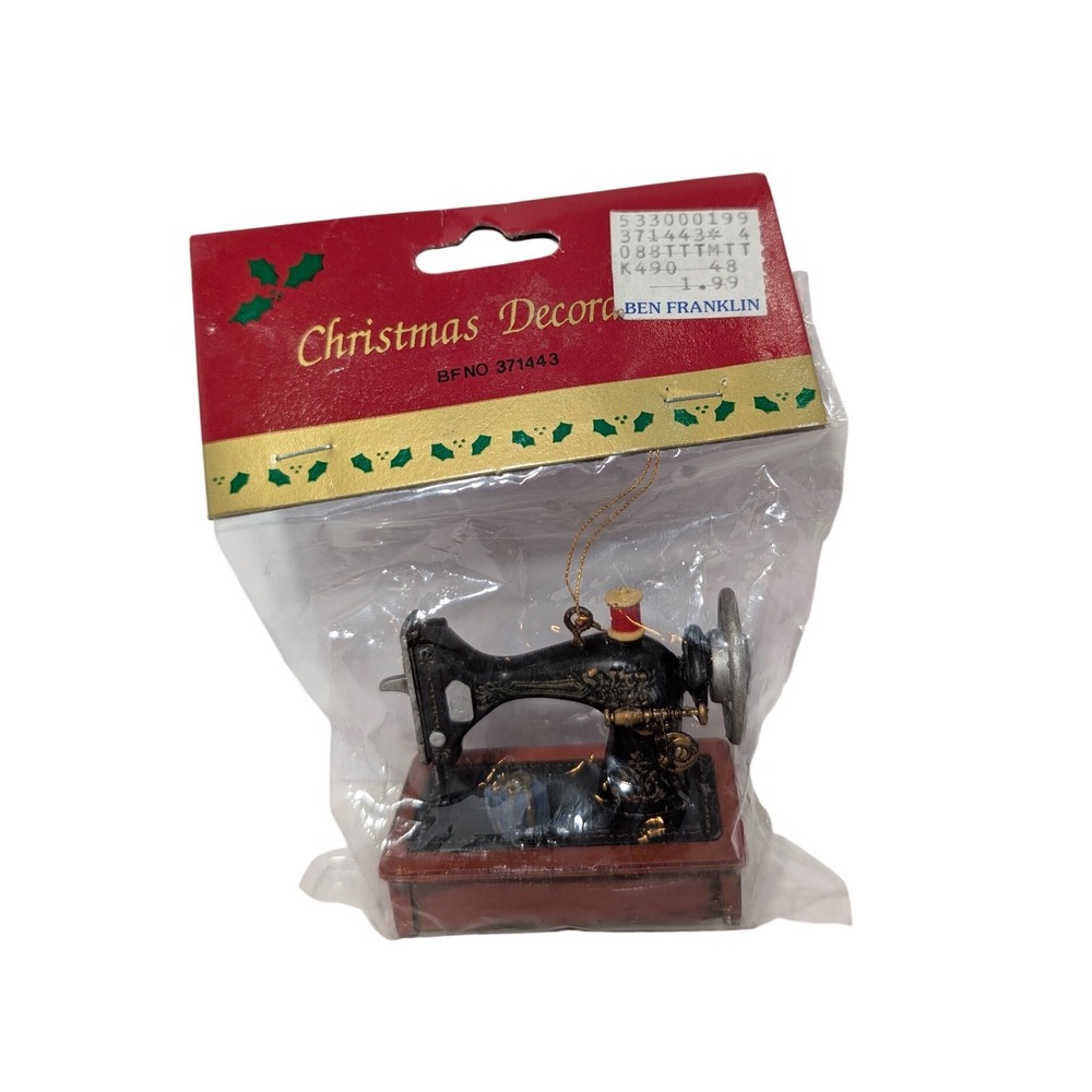 Vintage Ben Franklin Sewing Machine Christmas Decoration Ornament BFNO 371443
